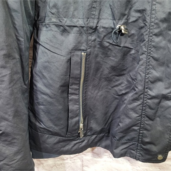 Zara Navy Blue Zip & Button Front Windbreaker Jacket - Picture 4 of 16